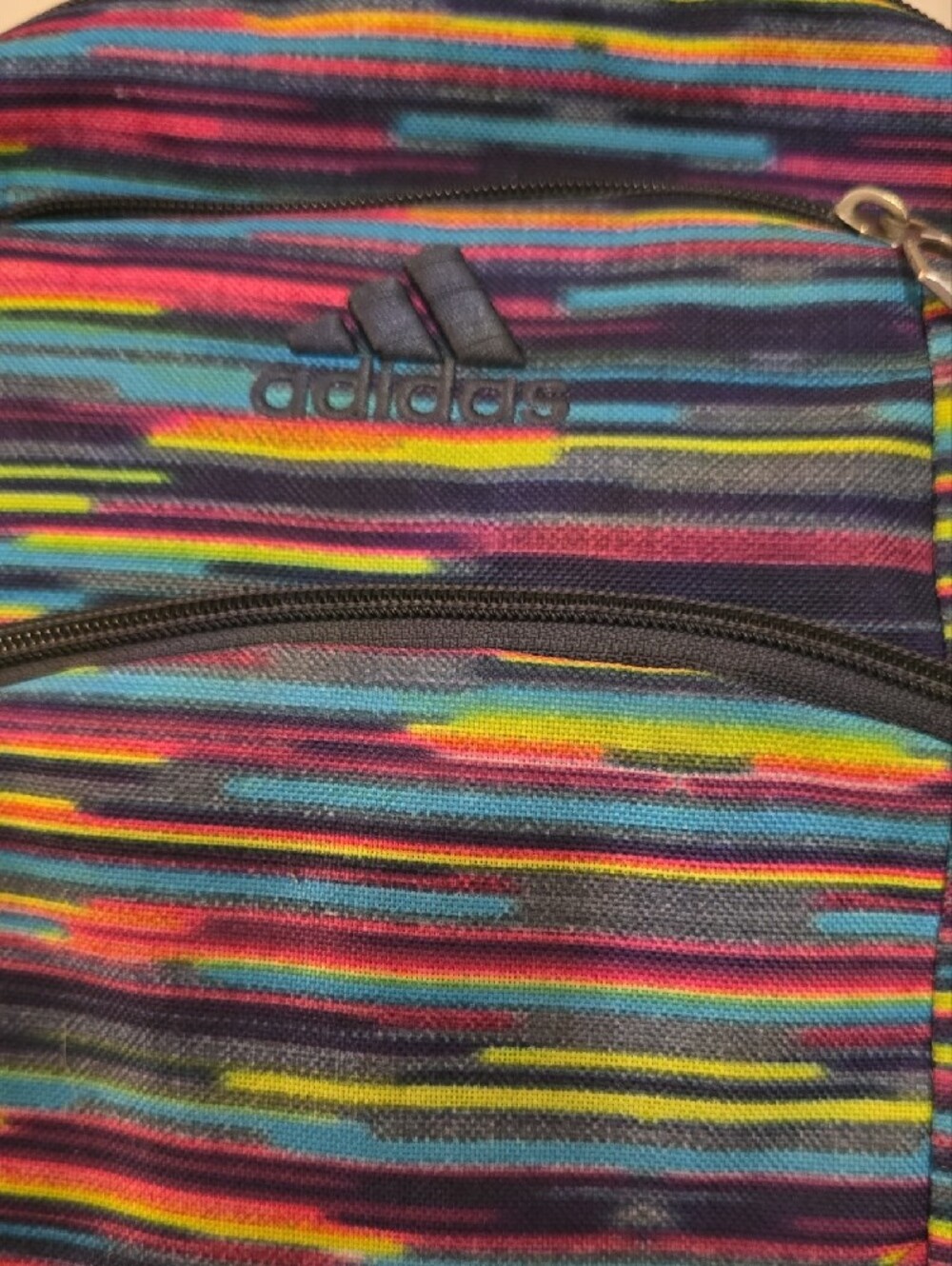 adidas Multicolor Striped Backpack with Black Base - Picture 2 of 10